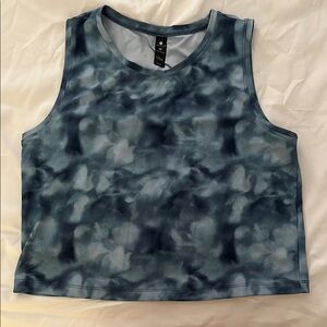 Blue Tie-Dye Workout Tank Top
